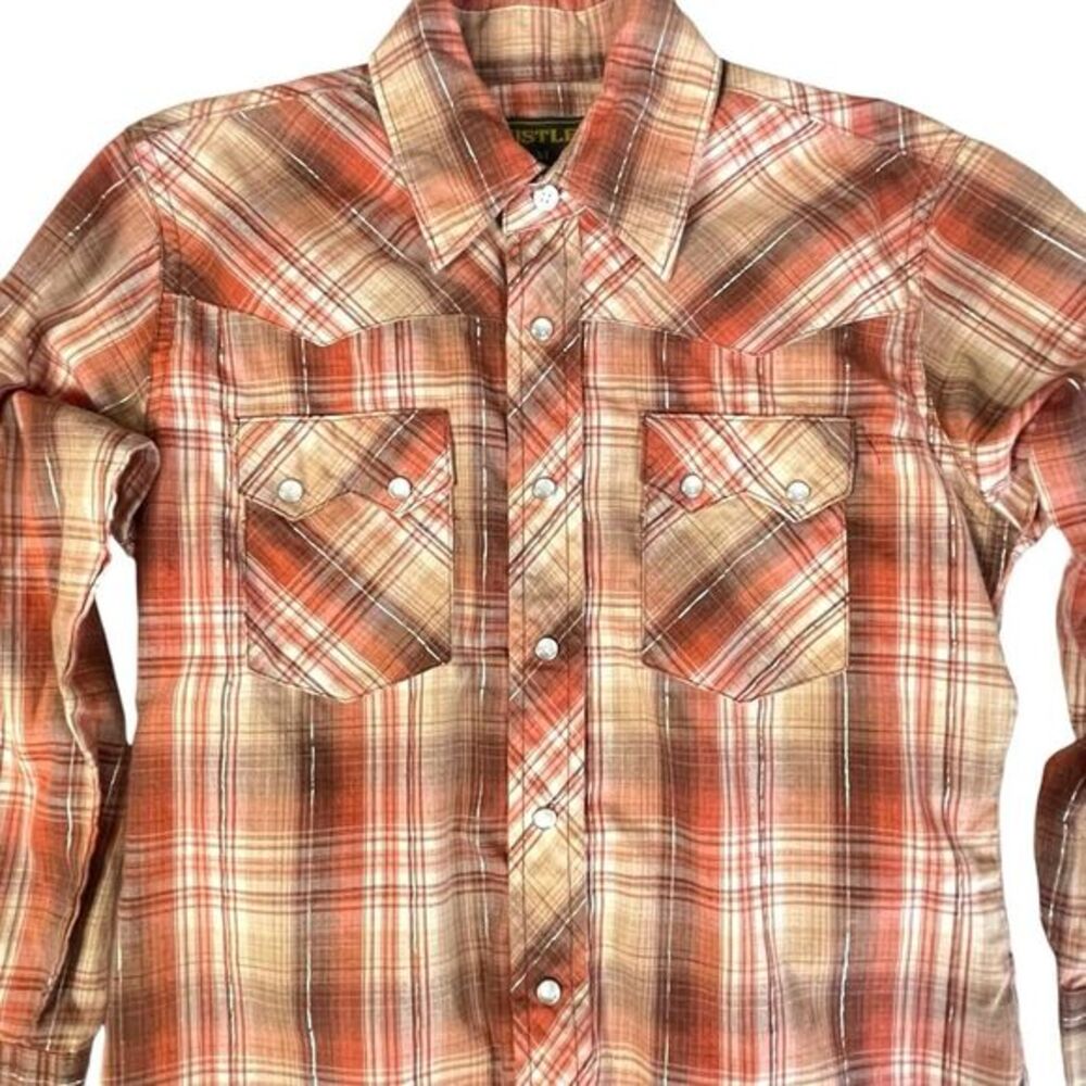 90s‎ Rustler by Wrangler kids western shirt 1990s vintage Size Medium Pearl Snap